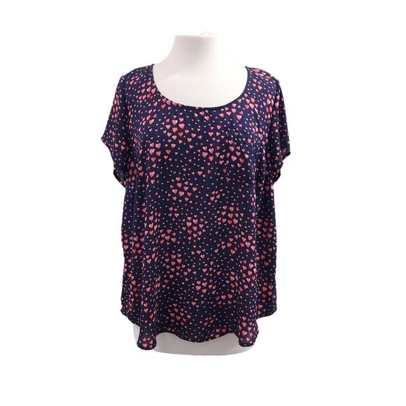 Torrid Georgette Heart Button Back Blouse Size 1X - Picture 2 of 11